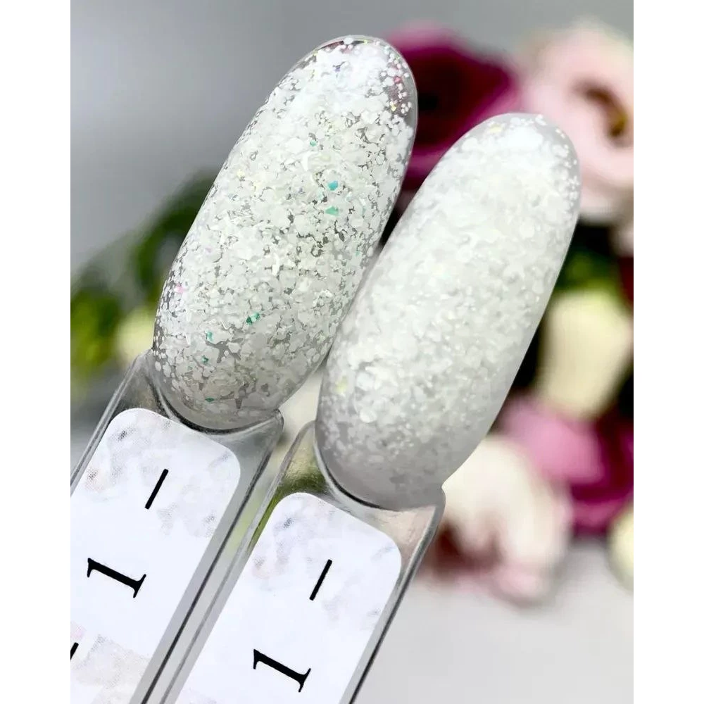 Гель для дизайну Crooz Star gel №01 (мікс білих конфетті), 5 мл