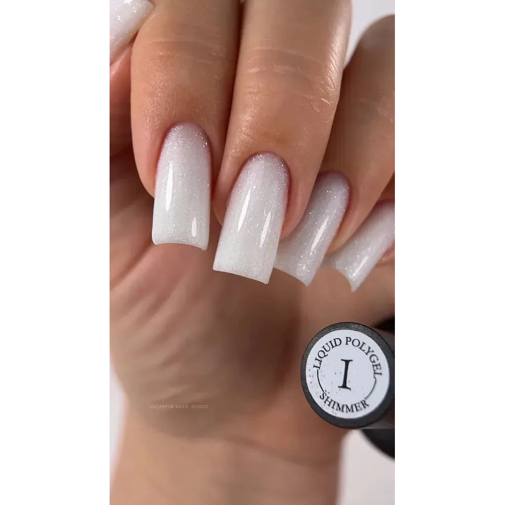 Жидкий полигель Crooz Liquid Polygel Shimmer №01 (молочный с шимером), 15 мл