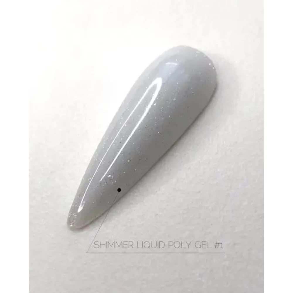 Жидкий полигель Crooz Liquid Polygel Shimmer №01 (молочный с шимером), 15 мл