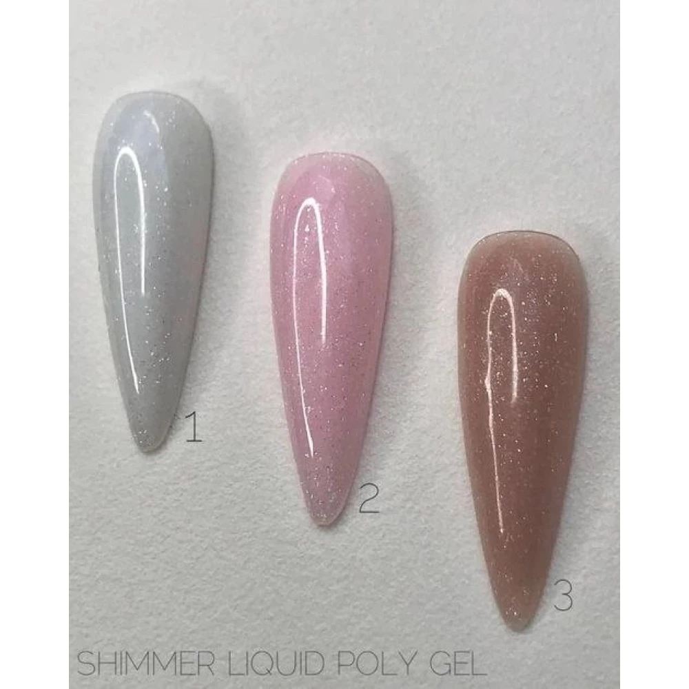 Жидкий полигель Crooz Liquid Polygel Shimmer №03 (нежно-бежевый с шимером), 15 мл