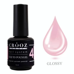 Рідкий полігель Crooz Liquid Polygel №04 (ніжний молочно-рожевий), 15 мл