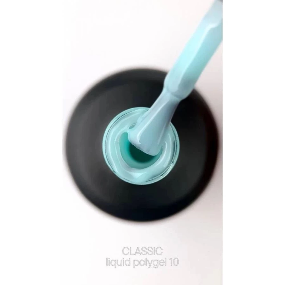 Рідкий полігель Crooz Liquid Polygel №10 (м'ятно-блакитний, бірюзовий), 15 мл