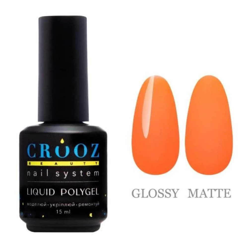 Рідкий полігель CROOZ LIQUID POLYGEL NEON (оранжевий неон) №2, 15 мл