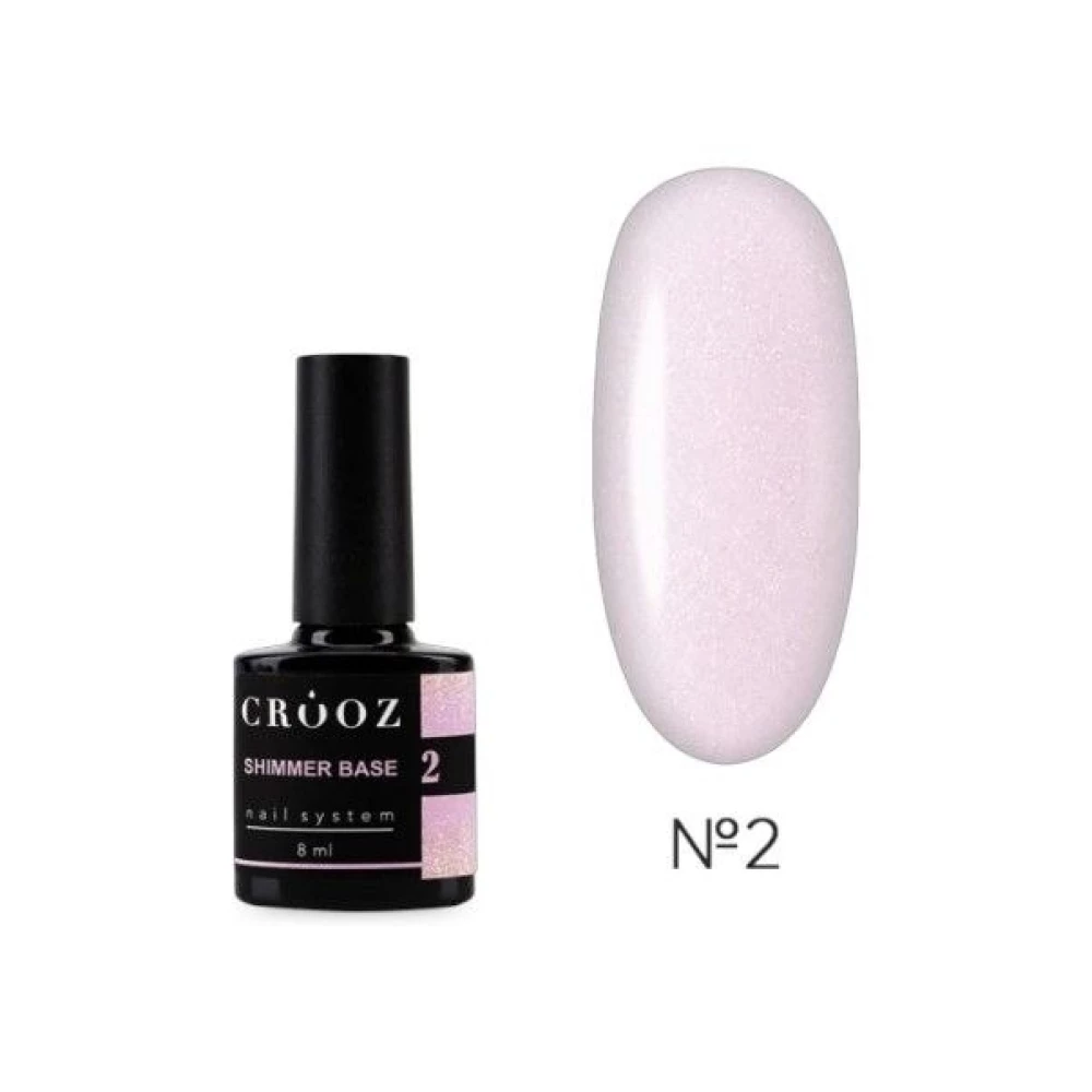 База Shimmer Base №02 Crooz, (нежно-розовая с золотым шимером), 8 мл
