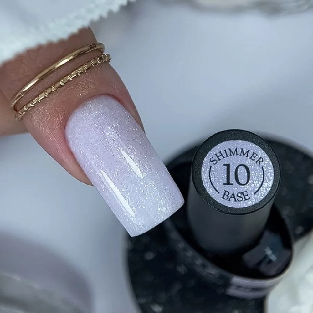 База Shimmer Base №10 Crooz, (лавандовая с серебристым шимером), 8 мл