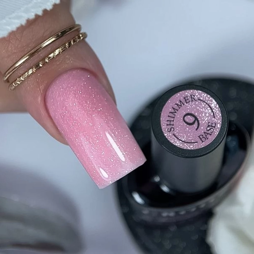 База Shimmer Base №9 Crooz, (кораллово-розовая с серебристым шимером), 8 мл