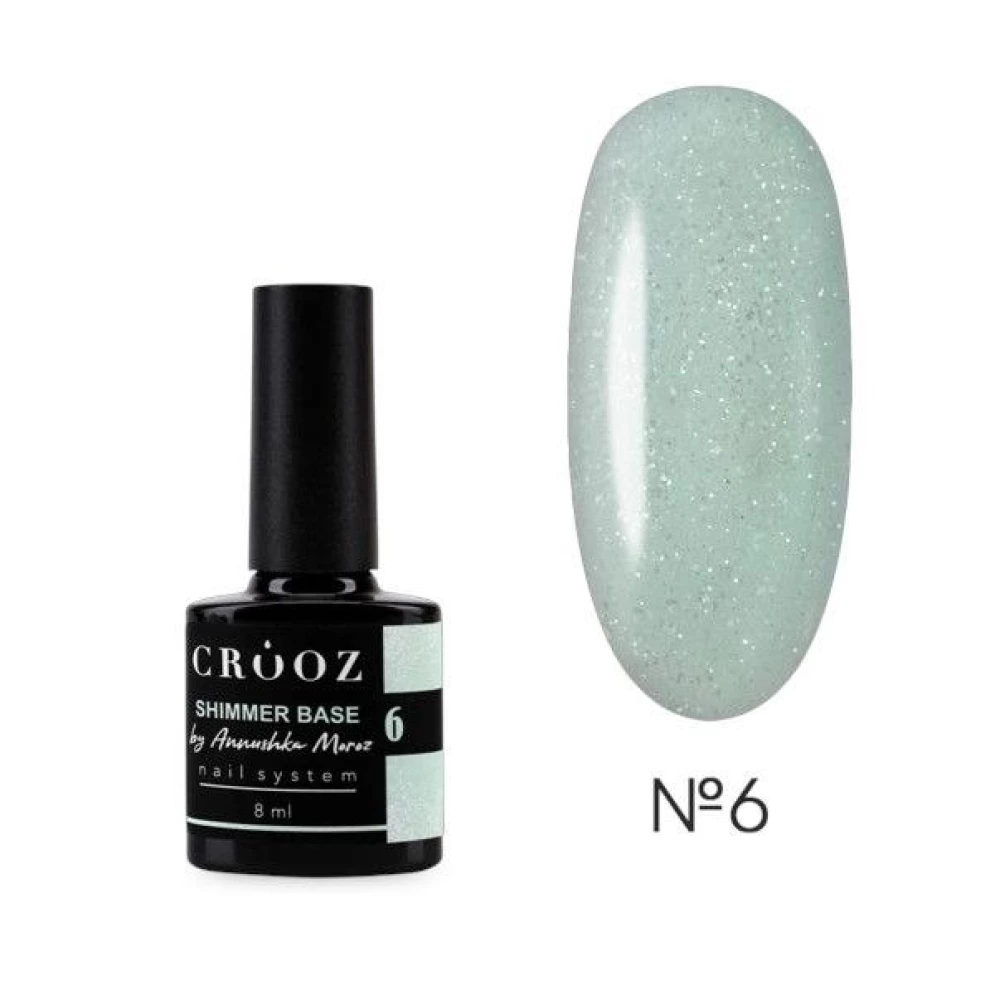 База Shimmer Base №6 Crooz, (мятная с серебристым шимером), 8 мл