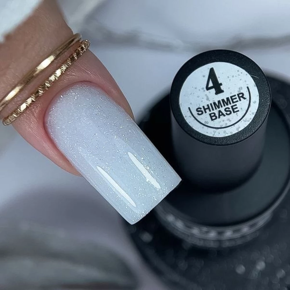 База Shimmer Base №04 Crooz, (молочно-голубая с серебристым шимером), 8 мл