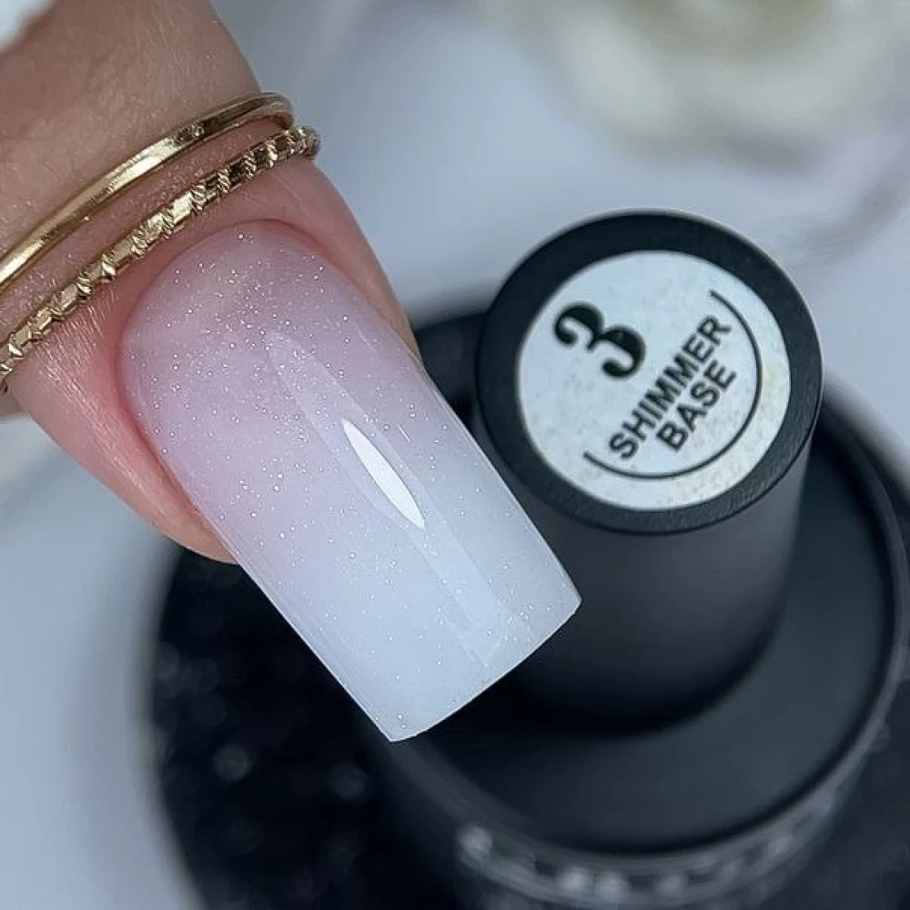 База Shimmer Base №03 Crooz, (молочно-белая с золотым шимером), 8 мл