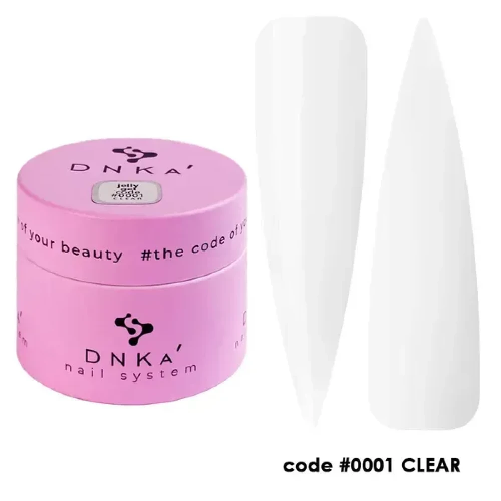 Гель-желе для нігтів DNKa Gelly Gel 0001 Clear (прозорий), 15 мл