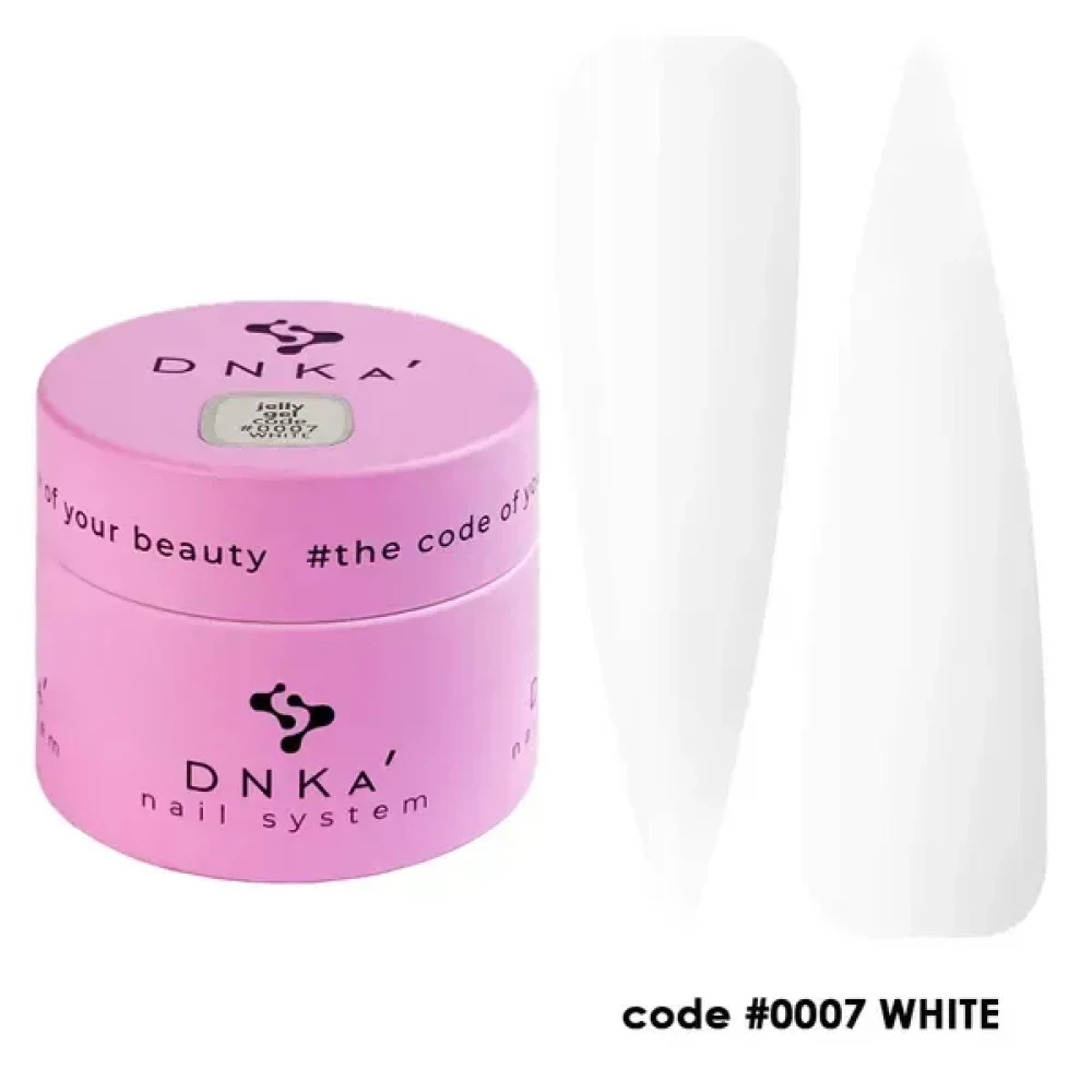 Гель-желе для нігтів DNKa Gelly Gel 0007 White, 15 мл