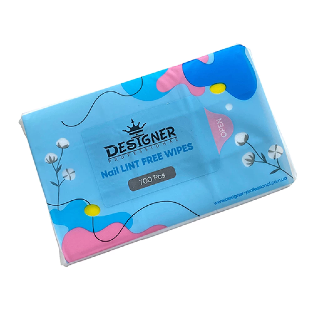 Безворсові серветки Designer блакитні 700 шт