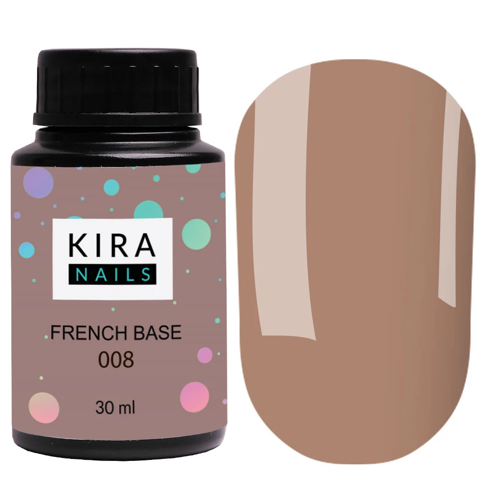 Kira Nails French Base 008 (теплий світло-коричневий), 30 мл