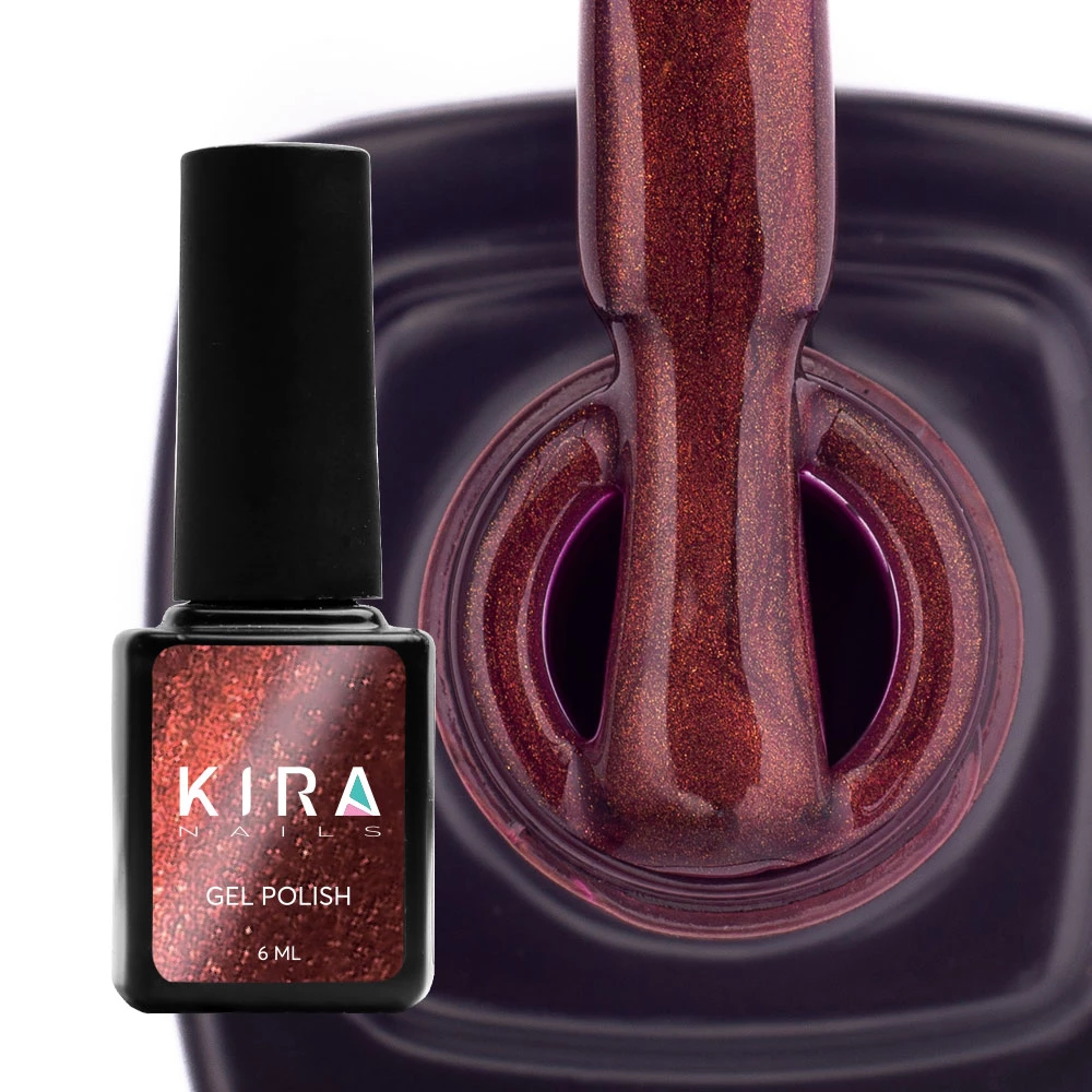 Гель-лак Kira Nails Cat Eye (Котяче око) №003 (червоно-фіолетовий, магнітний), 6 мл