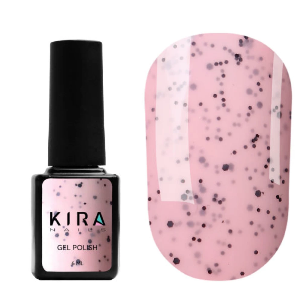 Гель-лак Kira Nails Чиа Пудинг №004 Клубника (с крошкой), 6 мл