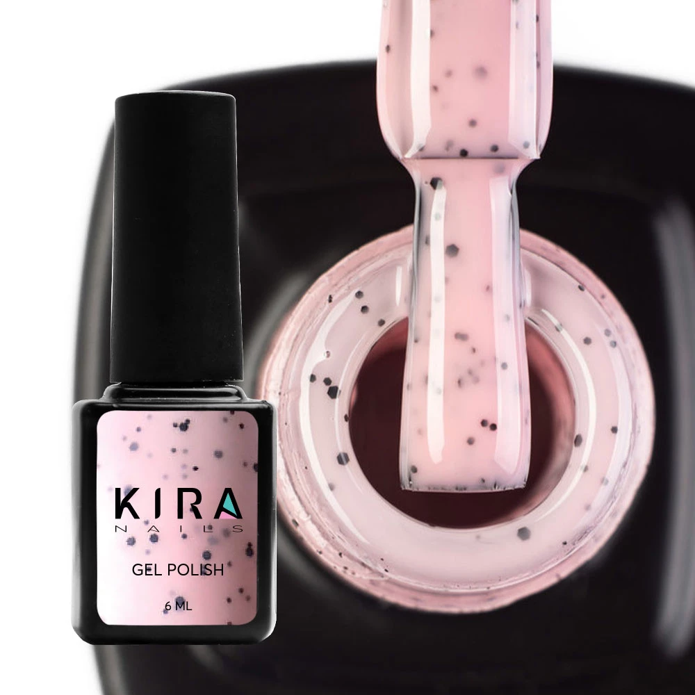 Гель-лак Kira Nails Чиа Пудинг №004 Клубника (с крошкой), 6 мл
