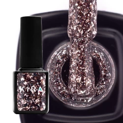 Гель-лак Kira Nails Shine Bright №004 (темне срібло з мілкими червоними блискітками), 6 мл