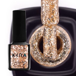 Гель-лак Kira Nails Shine Bright №005 (золото з блискітками), 6 мл