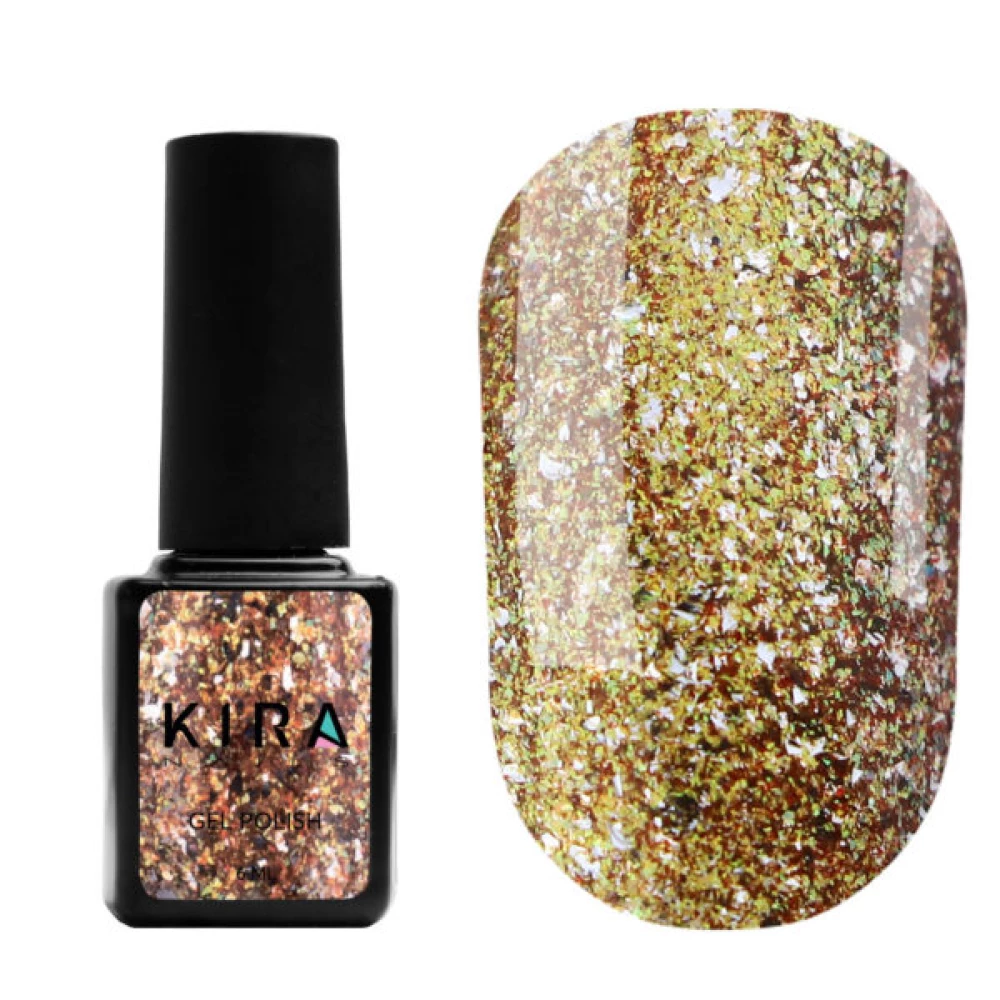 Гель-лак Kira Nails Shine Bright №006 (бронза с блестками), 6 мл