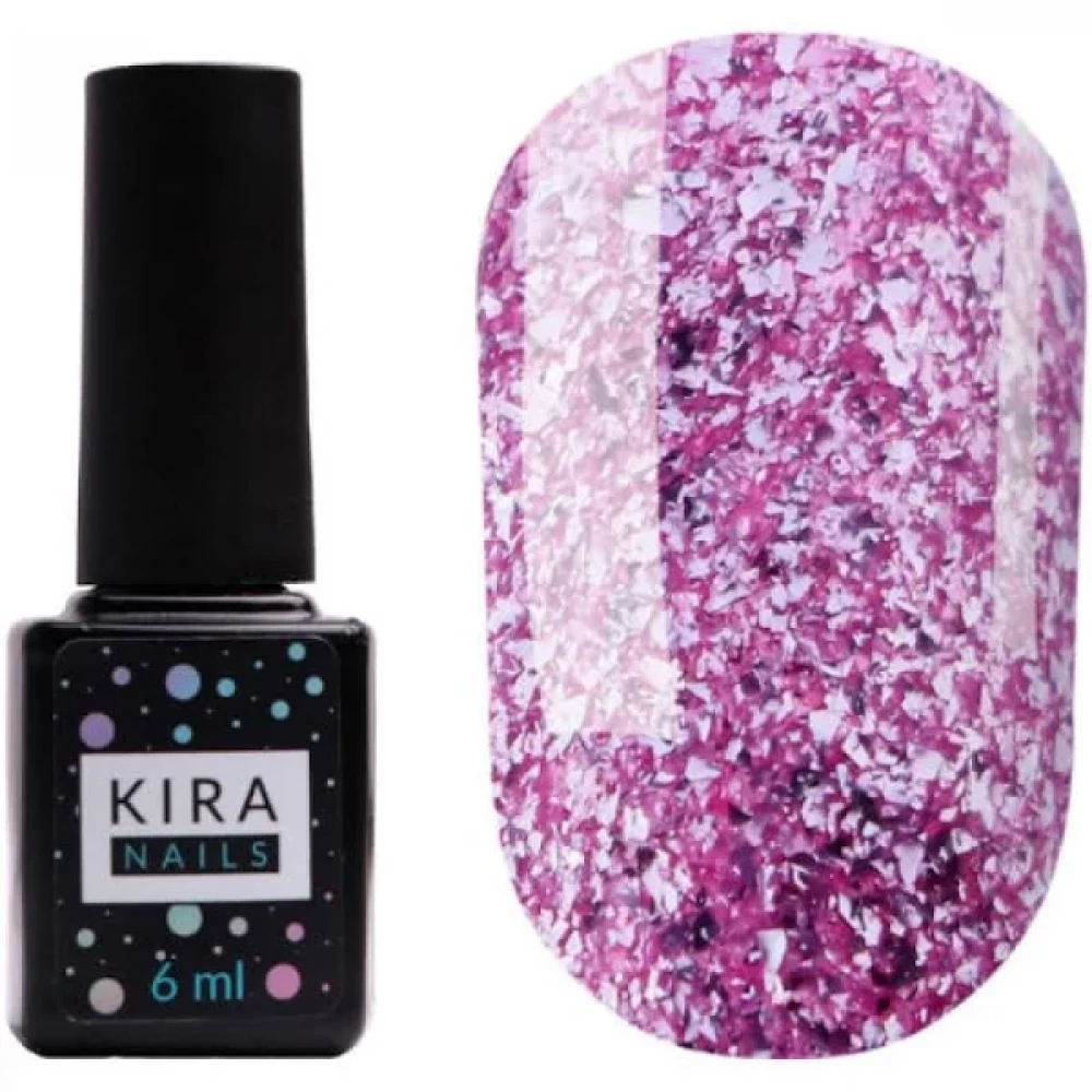 Гель-лак Kira Nails Shine Bright №008 (розовый с блестками), 6 мл