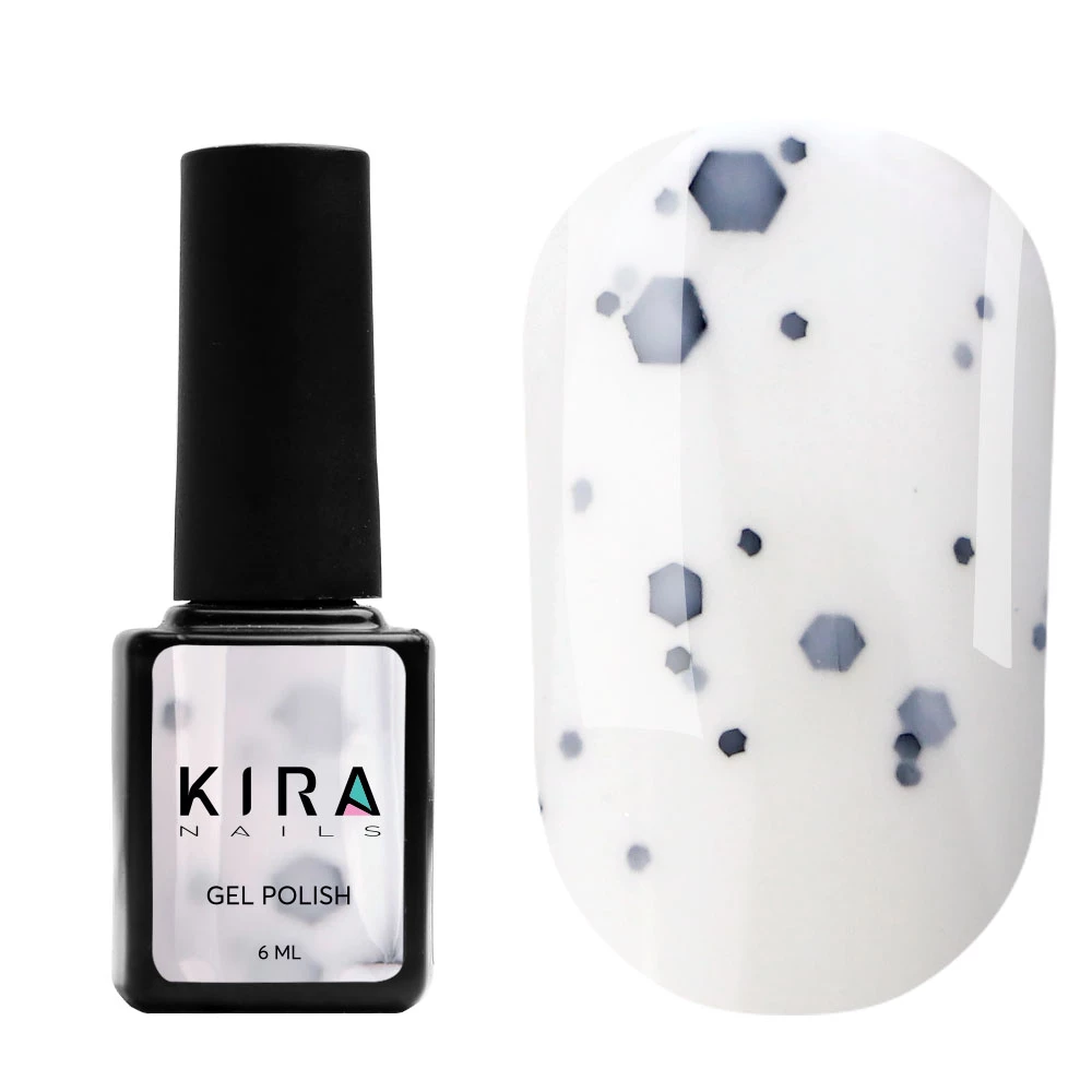 Гель-лак Kira Nails Yoghurt Boom! №003 (біла зефірка з неоновими блискітками, йогурт), 6 мл