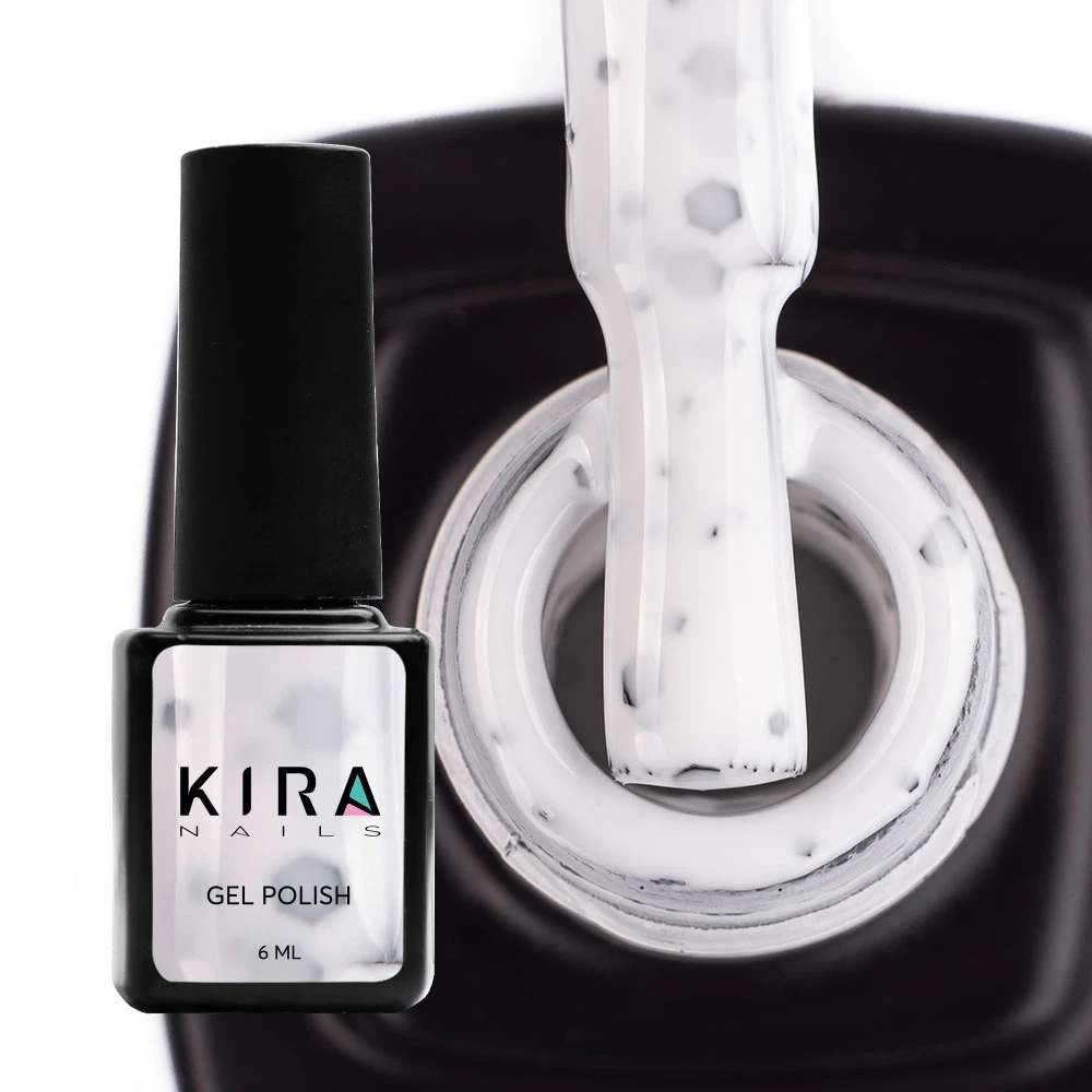 Гель-лак Kira Nails Yoghurt Boom! №003 (біла зефірка з неоновими блискітками, йогурт), 6 мл
