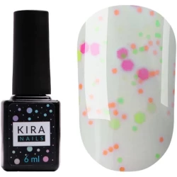 Гель-лак Kira Nails Yoghurt Boom! №001 (помадка ванильная с неоновыми блестками, йогурт), 6 мл