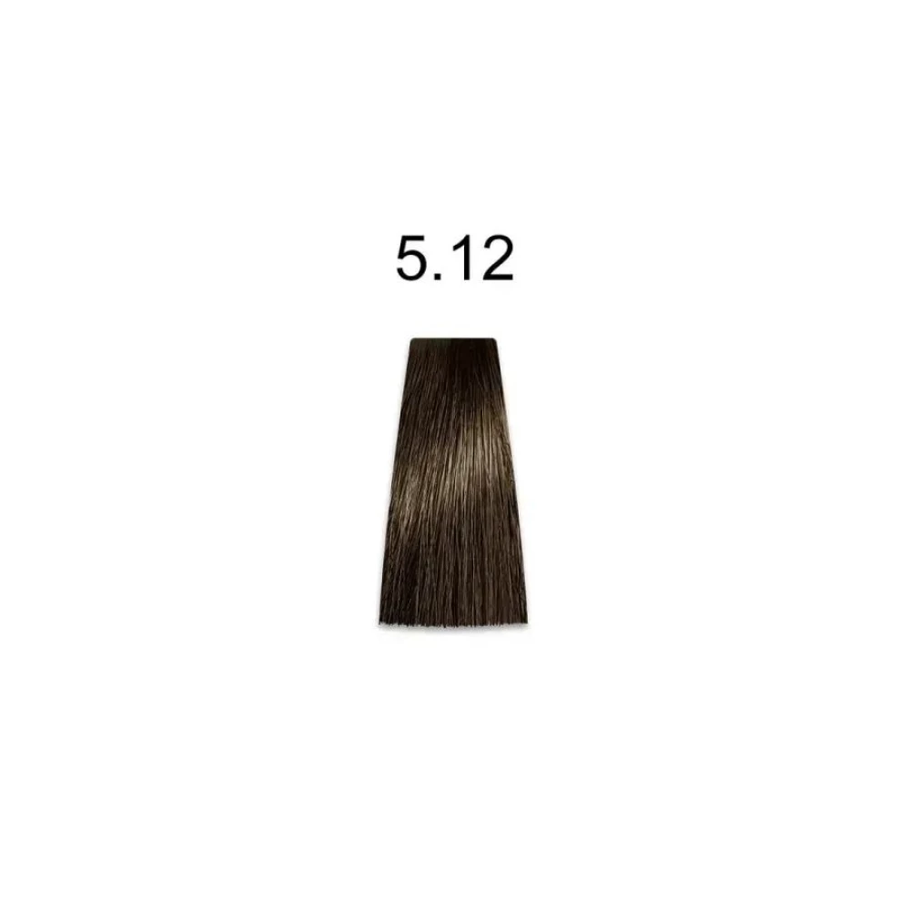 Крем-краска перманентная для волос Mirella Professional MRJ Color - 5.12, светлый шатен пепельно-фиолетовый, 100 мл