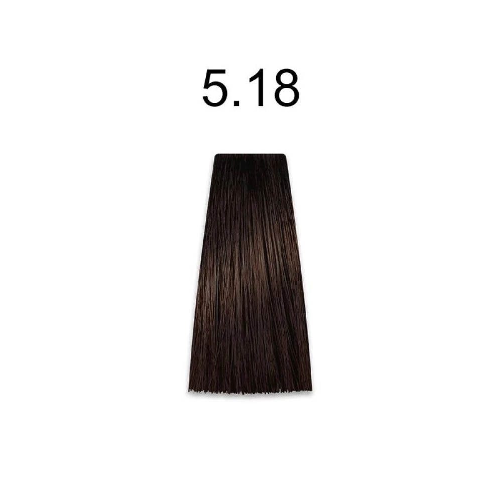 Крем-краска перманентная для волос Mirella Professional MRJ Color - 5.18, светлый шатен пепельно-коричневый, 100 мл