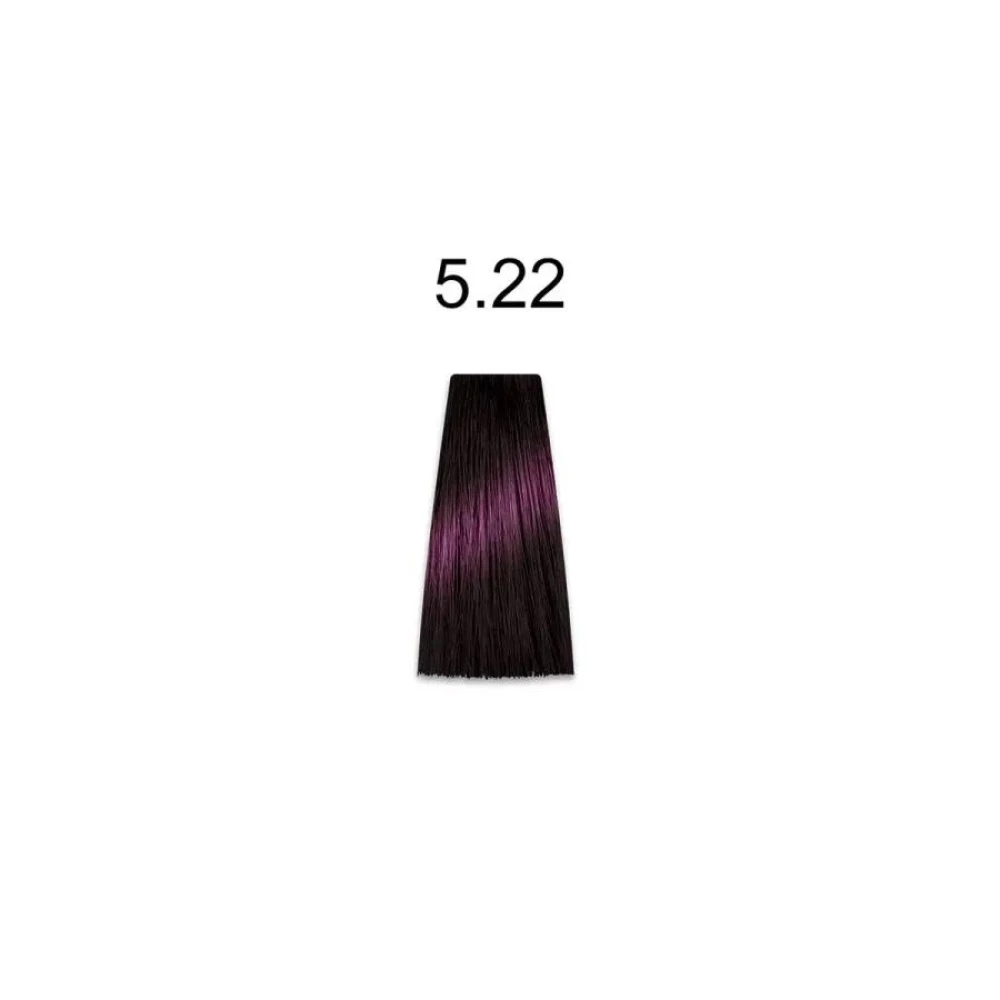 Крем-краска перманентная для волос Mirella Professional MRJ Color - 5.22, светлый шатен интенсивно-фиолетовый, 100 мл