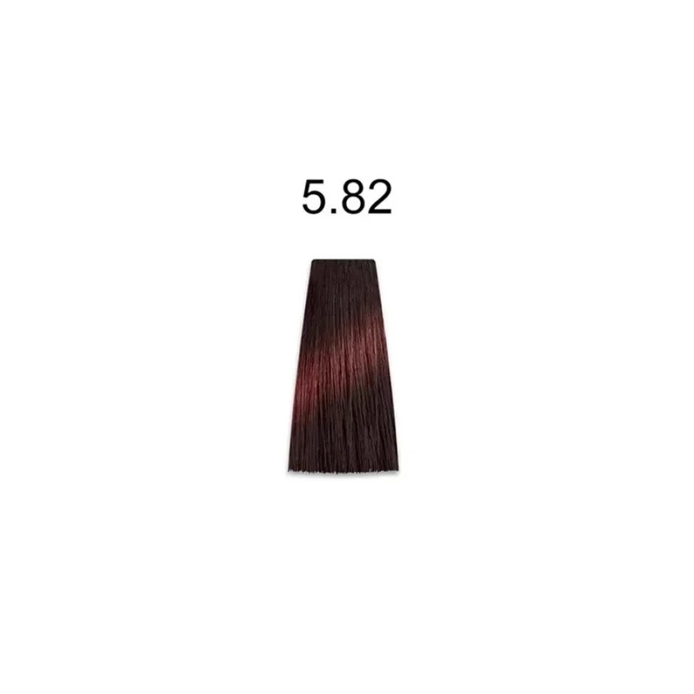 Крем-краска перманентная для волос Mirella Professional MRJ Color - 5.82, светлый шатен коричнево-фиолетовый, 100 мл