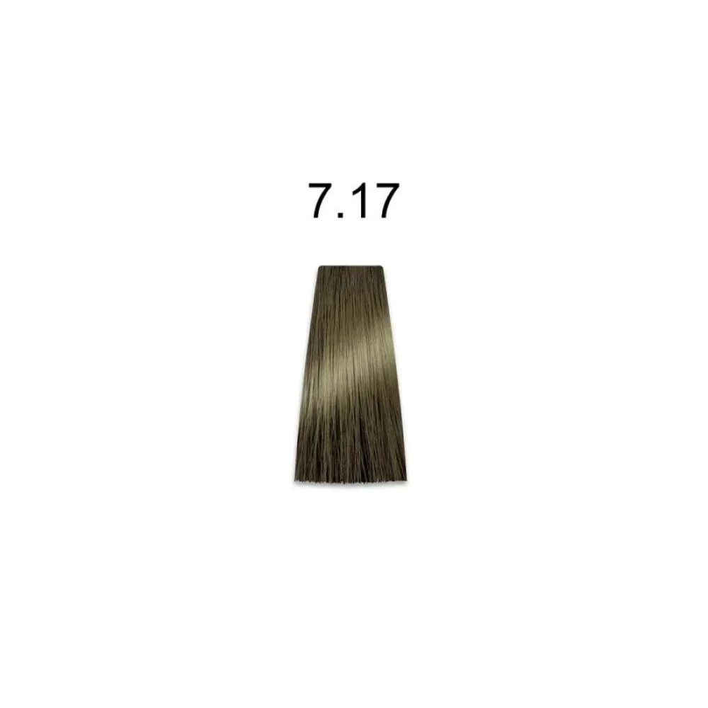 Крем-краска перманентная для волос Mirella Professional MRJ Color - 7.17, блондин пепельно-древесный, 100 мл