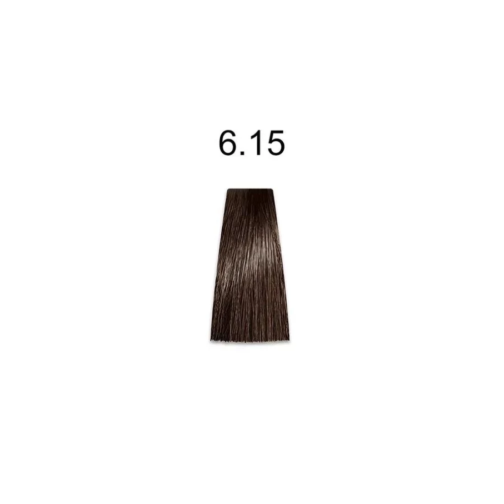 Крем-краска перманентная для волос Mirella Professional MRJ Color – 6.15, темный блондин пепелисто-махагоновый, 100 мл