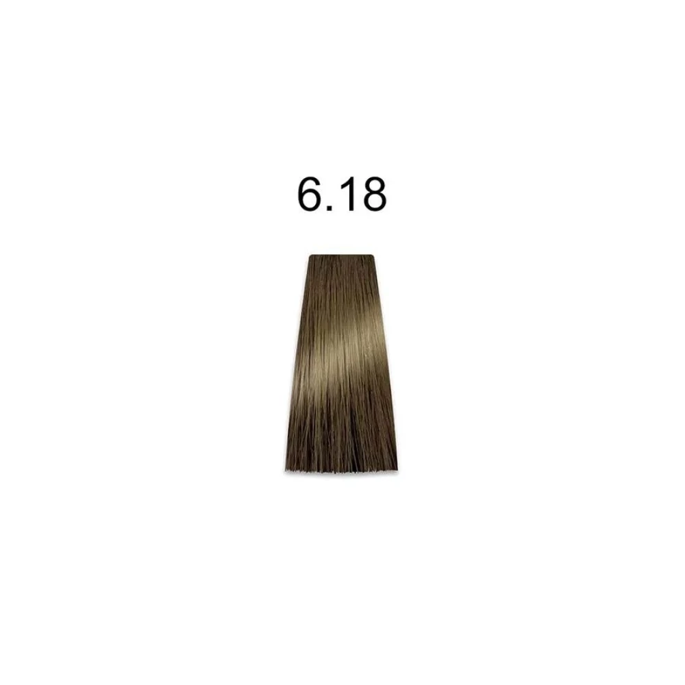 Крем-краска перманентная для волос Mirella Professional MRJ Color – 6.18, темный блондин пепельно-коричневый, 100 мл