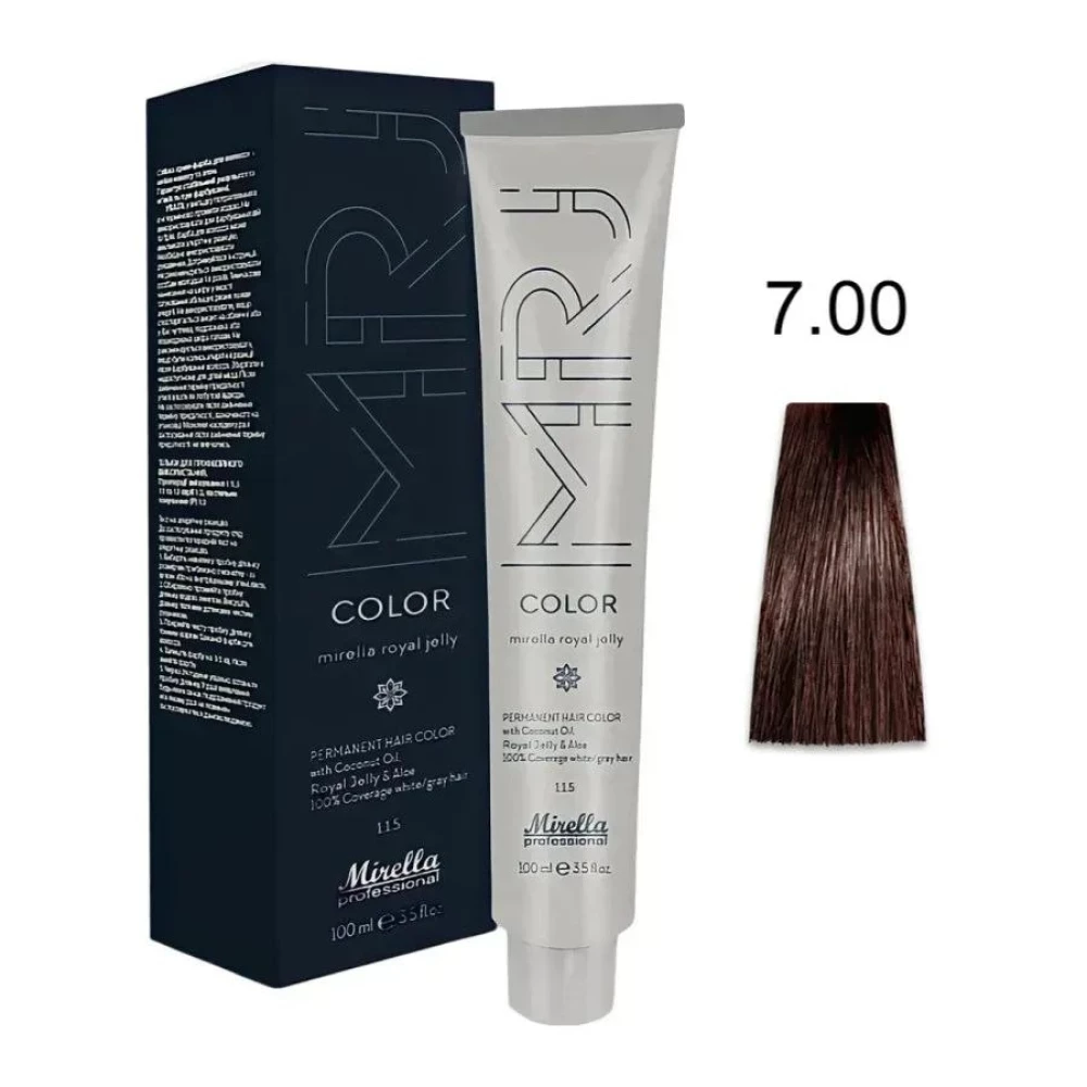 Крем-краска перманентная для волос Mirella Professional MRJ Color - 7.00 интенсивный блондин, 100 мл