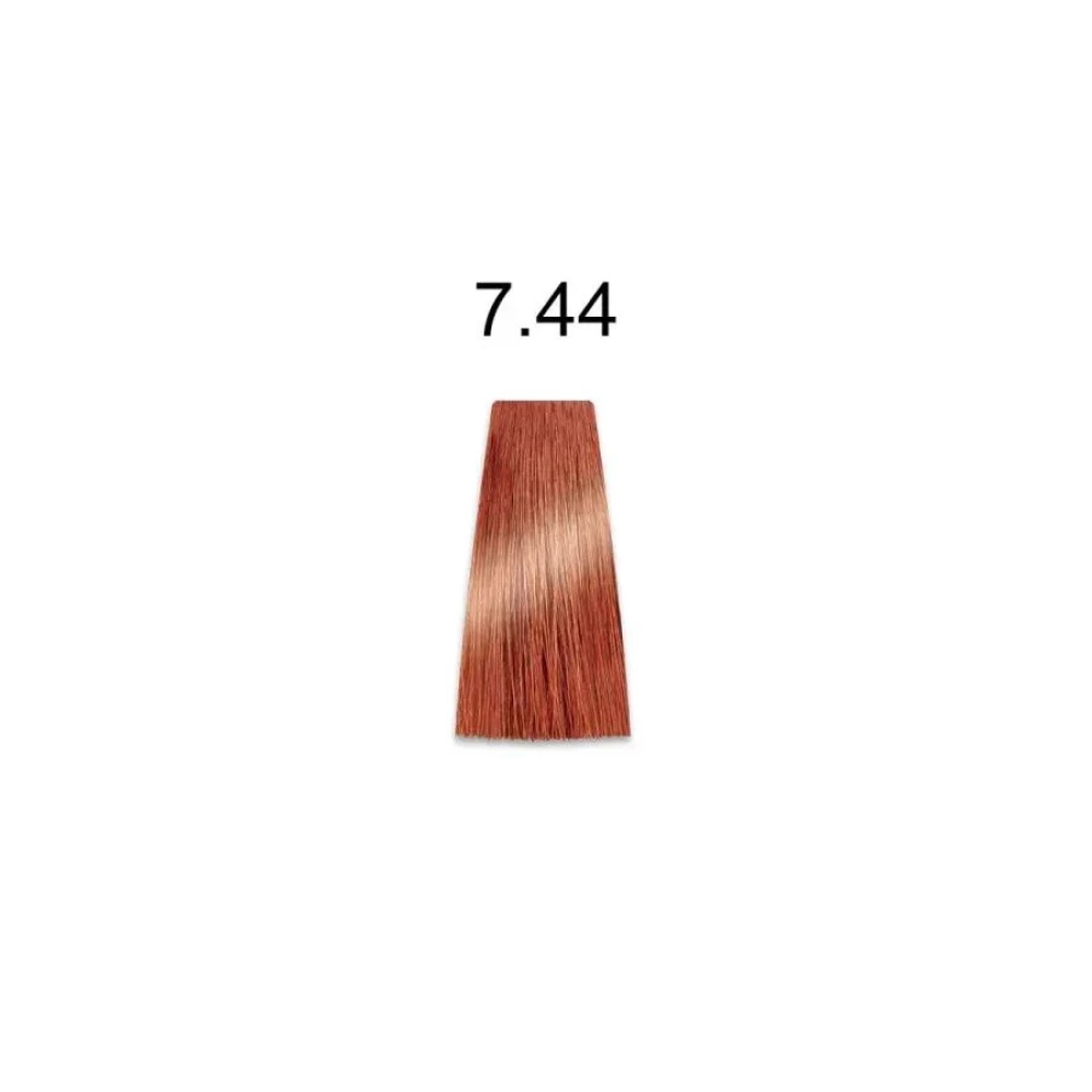 Крем-краска перманентная для волос Mirella Professional MRJ Color – 7.44, блондин интенсивно медный, 100 мл