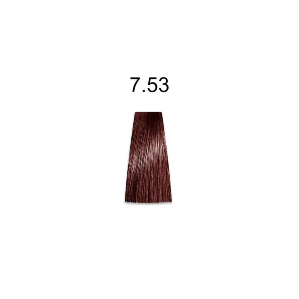 Крем-краска перманентная для волос Mirella Professional MRJ Color – 7.53, махагоново-золотистый блондин, 100 мл