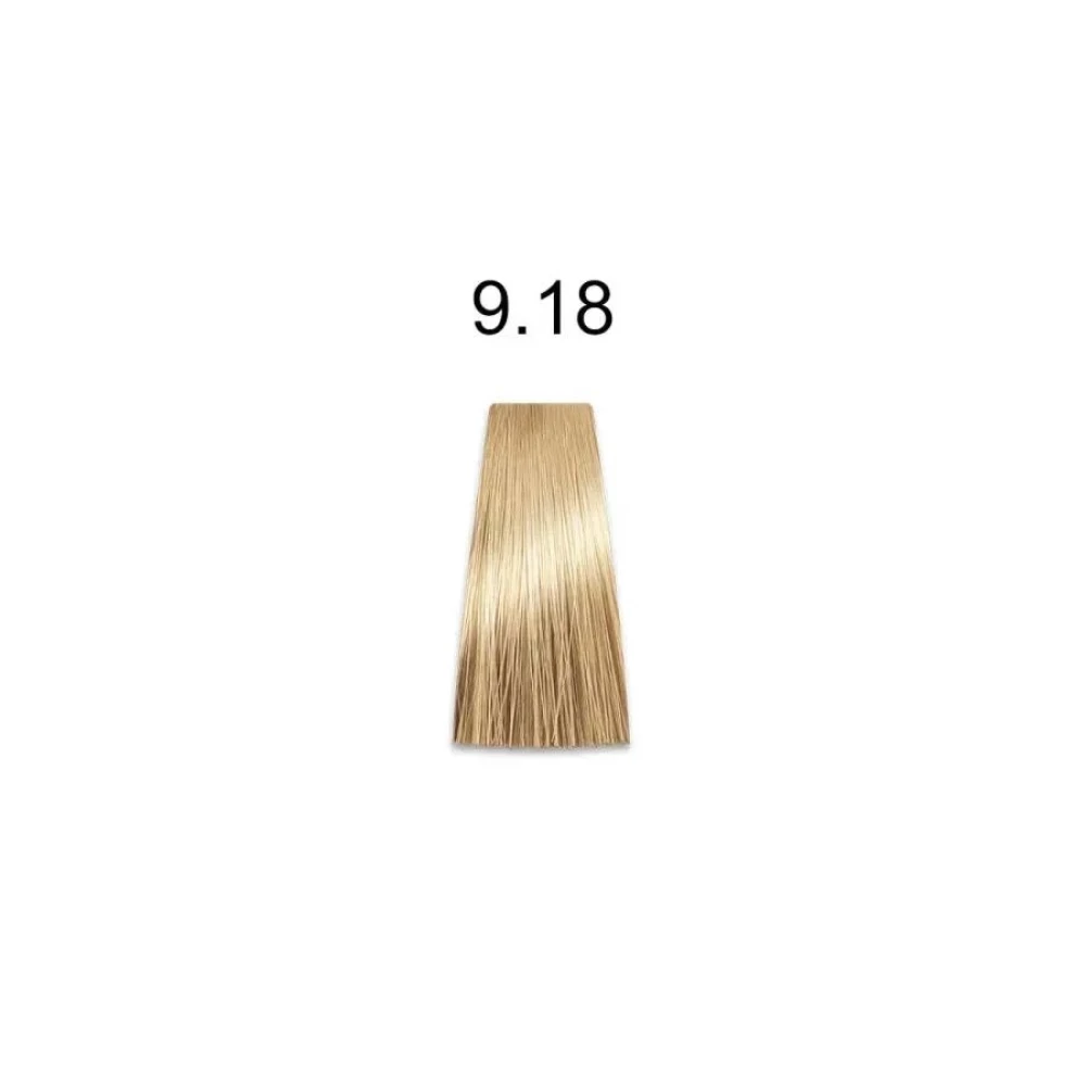Крем-краска перманентная для волос Mirella Professional MRJ Color - 9.18, светлый блондин пепельно-коричневый, 100 мл