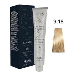 Крем-краска перманентная для волос Mirella Professional MRJ Color - 9.18, светлый блондин пепельно-коричневый, 100 мл Крем-краска перманентная для волос Mirella Professional MRJ Color - 9.18, светлый блондин пепельно-коричневый, 100 мл