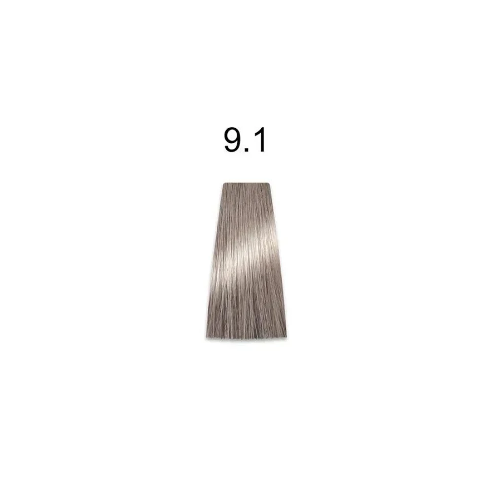 Крем-краска перманентная для волос Mirella Professional MRJ Color - 9.1, очень светлый пепельный блондин, 100 мл