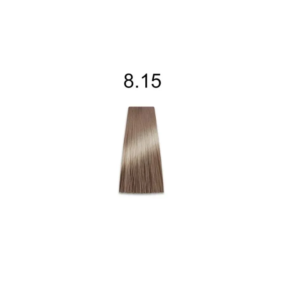Крем-краска перманентная для волос Mirella Professional MRJ Color - 8.15, светлый блондин пепельно-махагоновый, 100 мл