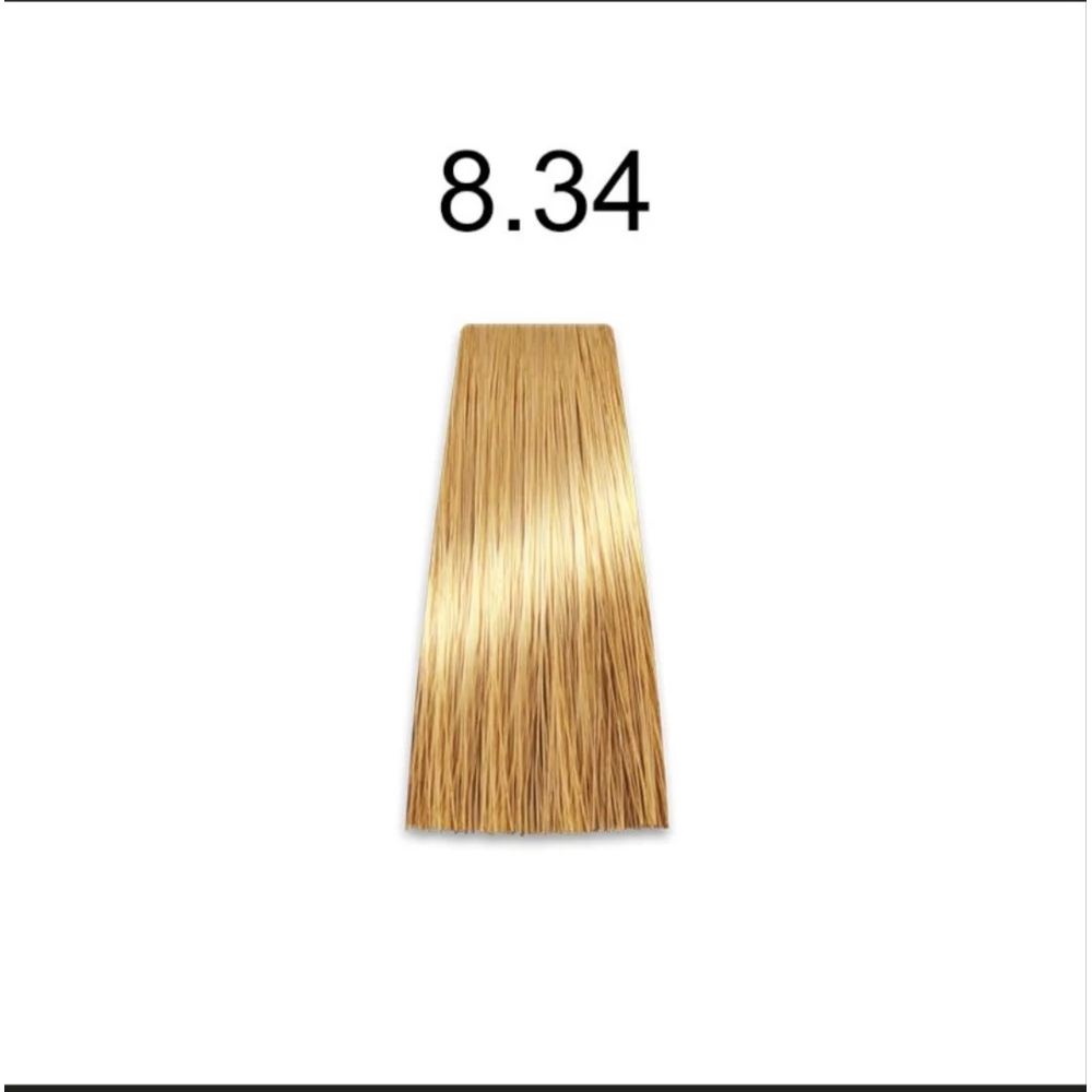 Крем-краска перманентная для волос Mirella Professional MRJ Color - 8.34, светлый золотисто-медный блондин, 100 мл