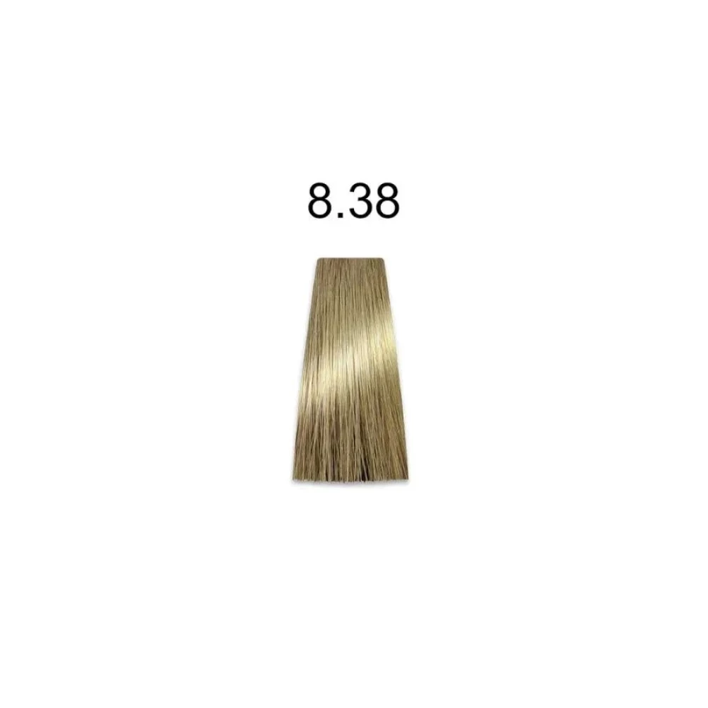 Крем-краска перманентная для волос Mirella Professional MRJ Color - 8.38, светлый золотисто-коричневый блондин, 100 мл