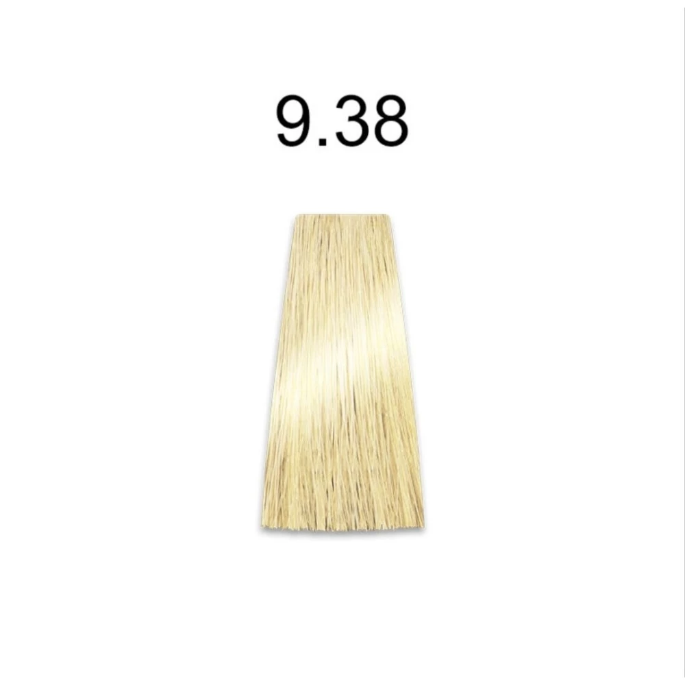 Крем-краска перманентная для волос Mirella Professional MRJ Color - 9.38 очень светлый золотисто-коричневый блондин, 100 мл