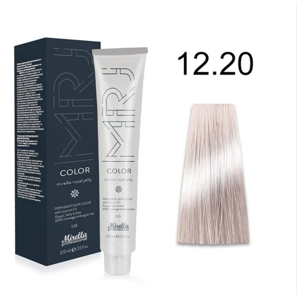 Крем-краска перманентная для волос Mirella Professional MRJ Color - 12.20, ультра-светлый фиолетовый блондин, 100 мл