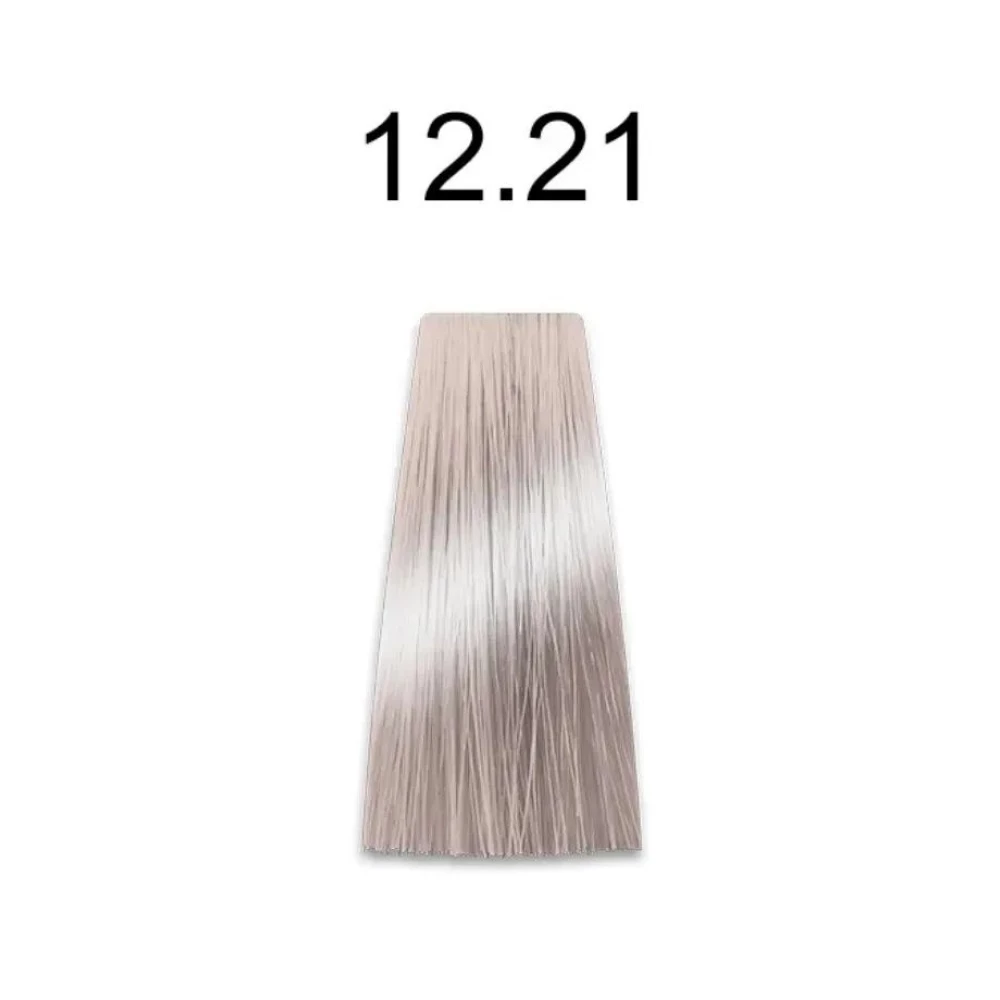 Крем-краска перманентная для волос Mirella Professional MRJ Color - 12.21, ультра светлый блондин фиолетово-пепельный, 100 мл