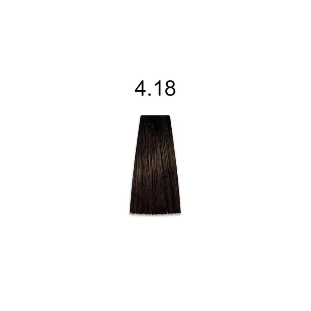 Крем-краска перманентная для волос Mirella Professional MRJ Color - 4.18, шатен пепельно-коричневый, 100 мл