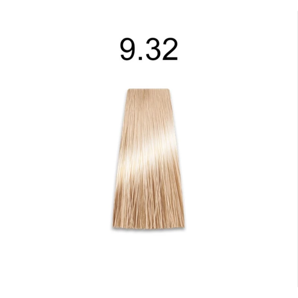Крем-краска перманентная для волос Mirella Professional MRJ Color - 9.32 очень светлый золотисто-фиолетовый блондин, 100 мл