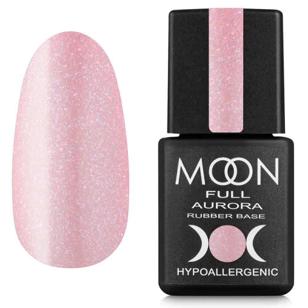 MOON FULL Base AURORA №2005 shimmer (рожева з дрібним шиммером), 8 мл