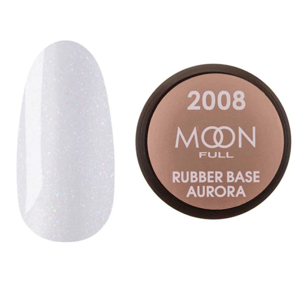 MOON FULL Base AURORA №2008 shimmer (ніжно-бузкова з дрібним шиммером), 15 мл